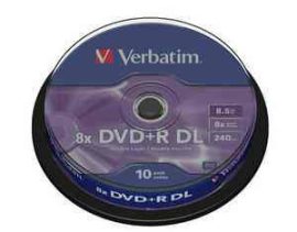 CID - Verbatim DVD+R 8,5GB 8x kétrétegű/dual layer DVD lemez 10db/henger