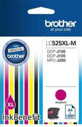 PPB - Brother tintapatron, LC525XLM, bíbor/magenta, 1.3k, DCP-J100/105/200