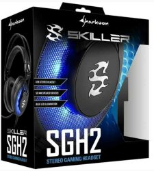 HKM - Mikrofonos fejhallgató, Sharkoon Skiller SGH2 fekete, USB