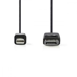 KÁBEL - Displayport - Mini Displayport kábel,  1m, fekete, Nedis CCGP37400BK10