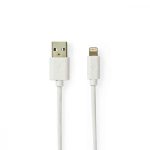   KÁBEL - USB 2.0 A-Lightning kábel, 2.0m, Nedis, fehér (MFI licences)