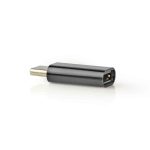   KÁBEL - USB 2.0 USB-C dugó - microUSB aljzat, adapter, fekete, Nedis CCGP60910BK