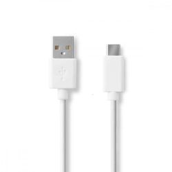 KÁBEL - USB 2.0 A-C kábel, 1.0m, fehér, dobozos