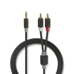 KÁBEL - Audio kábel 3.5" jack-2RCA,  5.0m, Nedis, aranyozott