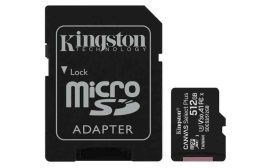MK - MicroSD kártya 512Gb Kingston CL10 U3 Canvas Select Plus (100/85) + adapter