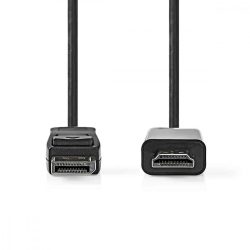 KÁBEL - Display port (M) - HDMI (M) kábel,  1m, Nedis CCGP37100BK10