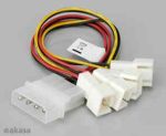   CO - Cooler tápkábel átalakító/elosztó - Molex -> 4 x 3 pin ventillátor kábel