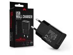   USB - USB töltő, hálózati, 1xUSB, 2.1A, Maxlife MXTC-01, fekete