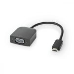   KELLÉK - Adapter, USB-C apa -> VGA anya, 20cm, Nedis CCGP64852BK02