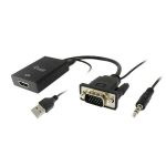   KELLÉK - Adapter, VGA apa -> HDMI anya átalakító, audio funkcióval, Equip
