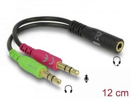 KÁBEL - Audio adapter, 1x4pól. jack aljzat - 2x3pól. jack dugó, Delock (CTIA)