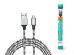   KÁBEL - USB 2.0 A-B MicroUSB kábel, 1.0m, Devia Tube, szövet, ezüst/fekete
