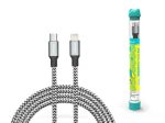   KÁBEL - USB 2.0 C-Lightning kábel, 1m, Devia Tube, szövet, ezüst/fekete