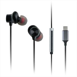 HKM - Mikrofonos fülhallgató, Panasonic RP-TCM225DEK, USB-C, fekete