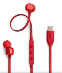 HKM - Mikrofonos fülhallgató, JBL T310C, USB-C, piros