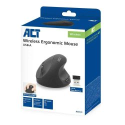 E - ACT AC5101 vezeték nélküli ergonómikus egér, fekete E - ACT AC5101 vezeték nélküli ergonómikus egér, fekete