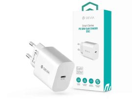 USB - USB töltő, hálózati, 1xUSB-C,  30W, Devia GaN, fehér