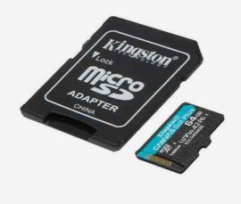 MK - MicroSDXC,  64Gb Kingston Canvas Go Plus Gen4, CL10/A2/U3/V30+ad. (200MB/s)