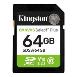 MK - SDXC,  64Gb Kingston Canvas Select Plus Gen3, CL10/U1/V10 (100MB/s olv.)