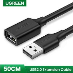 KÁBEL - USB 2.0 hosszabbító kábel  0.5m, Ugreen, fekete