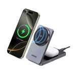   USB - Vezeték nélküli töltő, Ugreen, 2in1, Qi2, 15W, MagSafe, ezüst