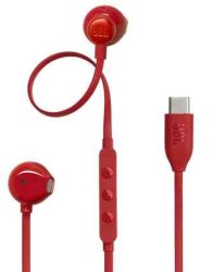 HKM - Mikrofonos fülhallgató, JBL T305C, USB-C, piros