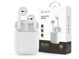 HKM - Bluetooth-os mikrofonos fülhallgató, Devia Airbuds, fehér