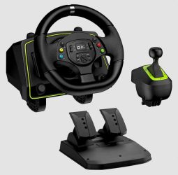 J - Kormány, Genius SpeedMaster X2 1080° fekete kormány + váltó + pedál