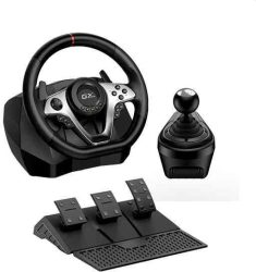 J - Kormány, Genius SpeedMaster X1 900°-270° fekete kormány  + váltó + pedál