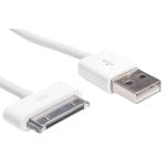 KÁBEL - USB 2.0 A-Apple 30-pin kábel, 1.0m, fehér, Akyga