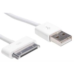 KÁBEL - USB 2.0 A-Apple 30-pin kábel, 1.0m, fehér, Akyga