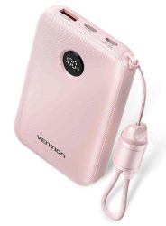 ELEM - Külső akkumulátor, Vention PowerBank FKAP0-C, 10.000mAh - pink