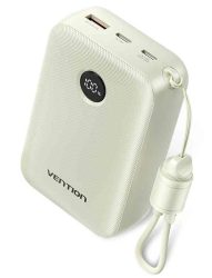 ELEM - Külső akkumulátor, Vention PowerBank FKBN0-C, 20.000mAh - bézs