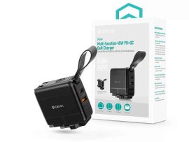 USB - USB töltő, hálózati, 1xUSB-C+1xUSB-A, 45W, Devia Global utazó töltő adapt.