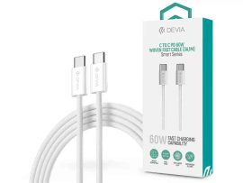 KÁBEL - USB 2.0 C-C kábel, 1.0m, Devia Smart Series, fehér, 60W