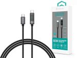   KÁBEL - USB 2.0 C-C kábel, 1.2m, Devia Extreme, szövet, fekete, 60W, kijelzős