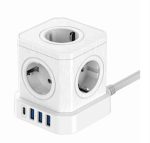   USB - USB töltő, hosszabbító+töltő, 5-ös elosztó, 3xUSB-A, 1xUSB-C töltő, fehér