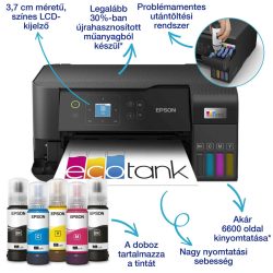 PE - Epson Ecotank ITS L3560 nyomtató/másoló/szkenner (USB/Wifi/LCD), fekete