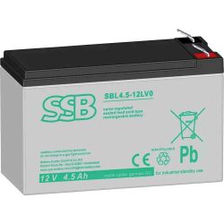 SZÜ - UPS akku, 12V  4.5Ah, SSB, zárt ólomakkumulátor (94 x 38 x 140 mm)